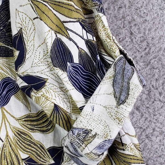 Tahari Shirt Linen Tropical Button Up Women’s Plus Size 2X Long Sleeve Resort - Picture 8 of 11